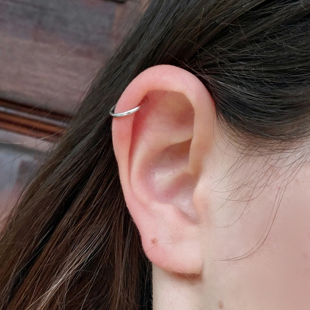 Ear Cuff Plain No Piercing 925 Sterling Silver Earring Cartilage New Earcuff